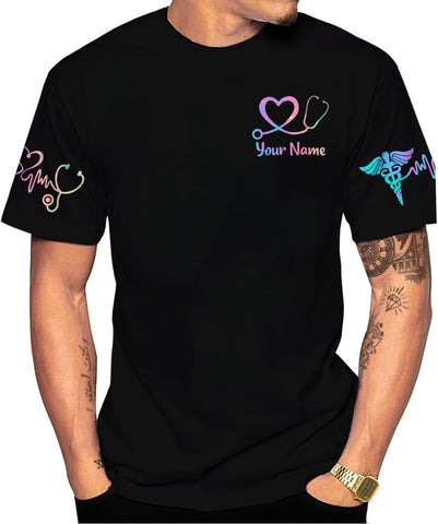 MoonArt Personalized Name Nurse Shirt Nurse Gifts Nurse Graduation Gift Funny Nurse T-Shirt Gift Nursing Emergency Shirts