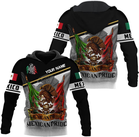Mostprints Personalized Name Mexican Hoodie 3D, Mexican Hoodies for Men, Unisex Mexico Hoodie, Mexico Hoodies for Men