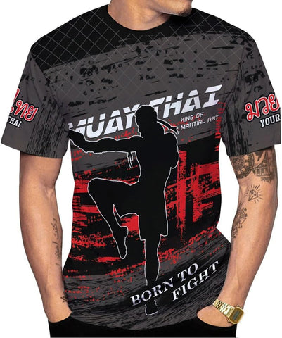 MAPrints Personalized Name Muay Thai Pride Shirt for Men