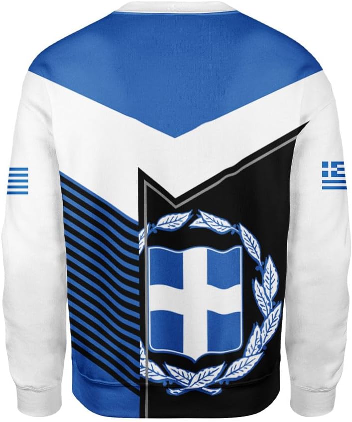 Suseaz Personalized Greece Hoodie Greek Coat of Arms Flag Grecian 3D Sweatshirt Greece Zip Hoodie Grecian Pride Gift Shirt