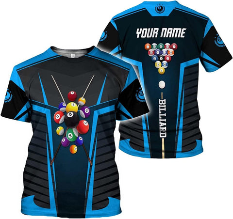 Pretyprints Personalized 3D Billiard Shirt Custom Name Men Women Team Apparel Pool 8 Ball Flag Tshirt Billiards Shirts Gift