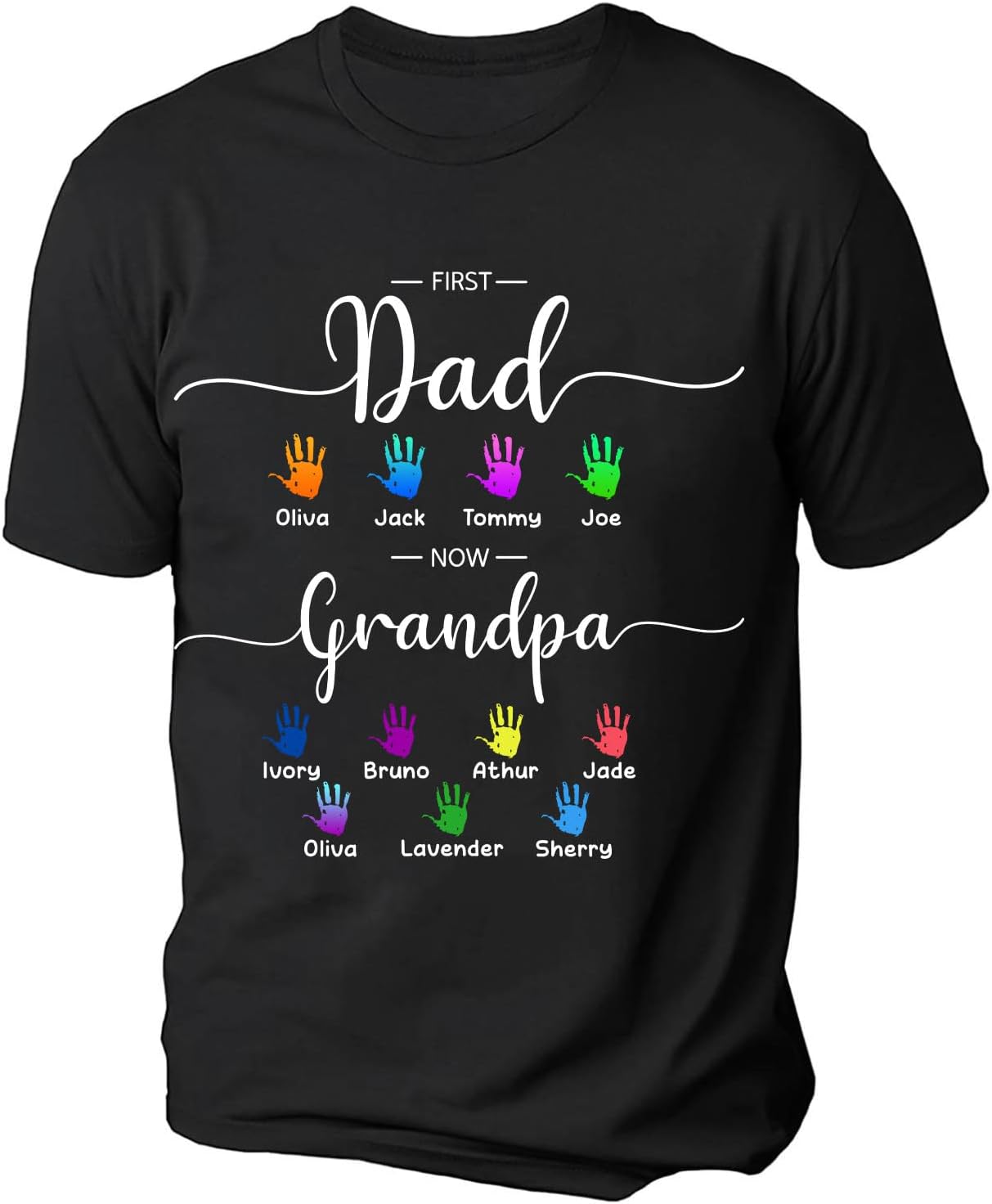 Personalized Dad Shirt, Custom Dad Grandkids Name Shirt, Birthday Christmas Fathers Day Dad Grandpa Gift