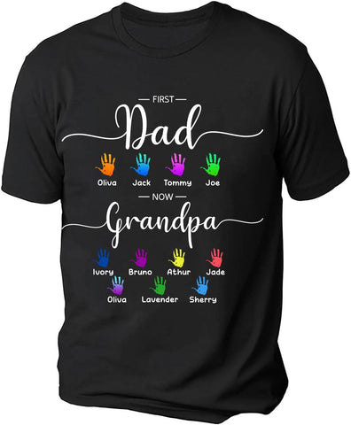 Personalized Dad Shirt, Custom Dad Grandkids Name Shirt, Birthday Christmas Fathers Day Dad Grandpa Gift