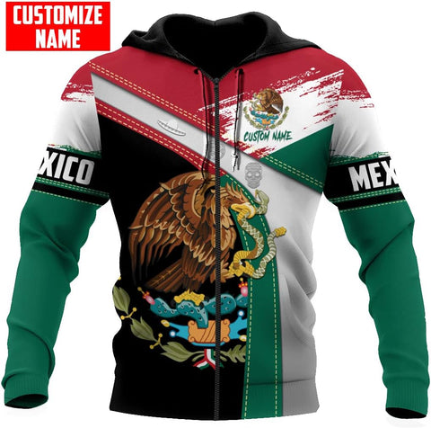 Personalized Name Mexico Hoodie, Custom Name Mexico Hoodies for Men Unisex Hoodie, T Shirt, Zip Up Hoodie, Sweatshirt for Men AD1030 Multicolor