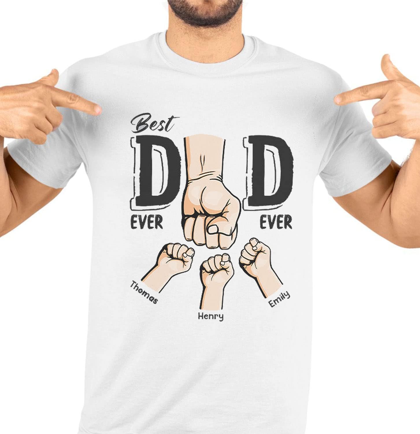 Personalized Dad Shirt, Custom Daddy Shirts for Men, Kids Hold Grandpa Hand Shirt Grandpa Shirt, Gifts for Father Day