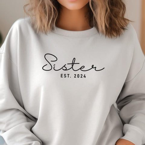 Sister Personalized Embroidered Sweatshirt, Big Sis, Little Sister Hoodies, Gifts For Sister, Sister Siblings Matching Shirt