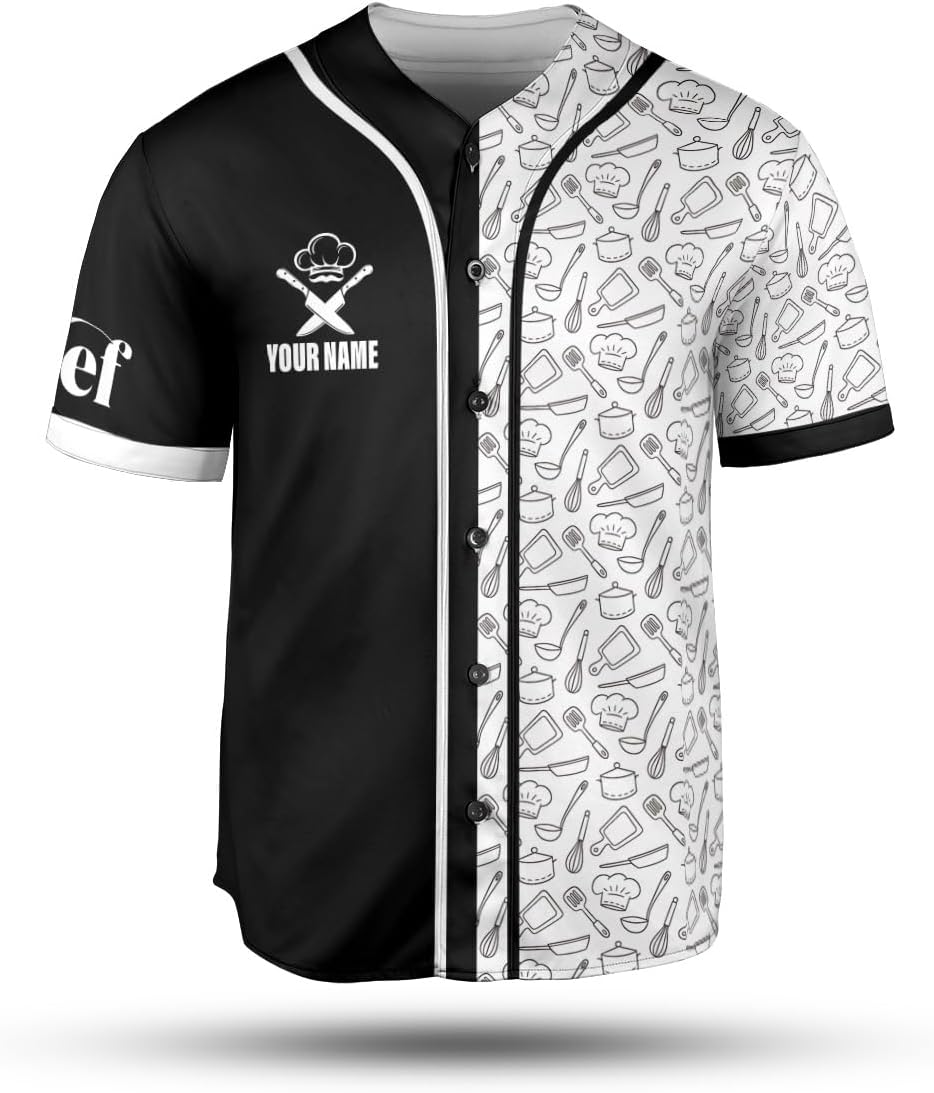 Podagree Personalized Chef Baseball Jersey Cooking Lover Shirt Chef Pride Uniform Jersey Soccer for Men and Women