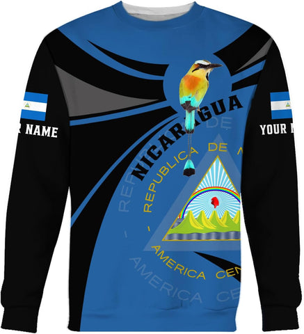 HomeDesign Personalized Nicaragua Hoodie Shirt Custom Nicaragua Flag Shirt for Men & Women Nicaragua Camisas Sweater