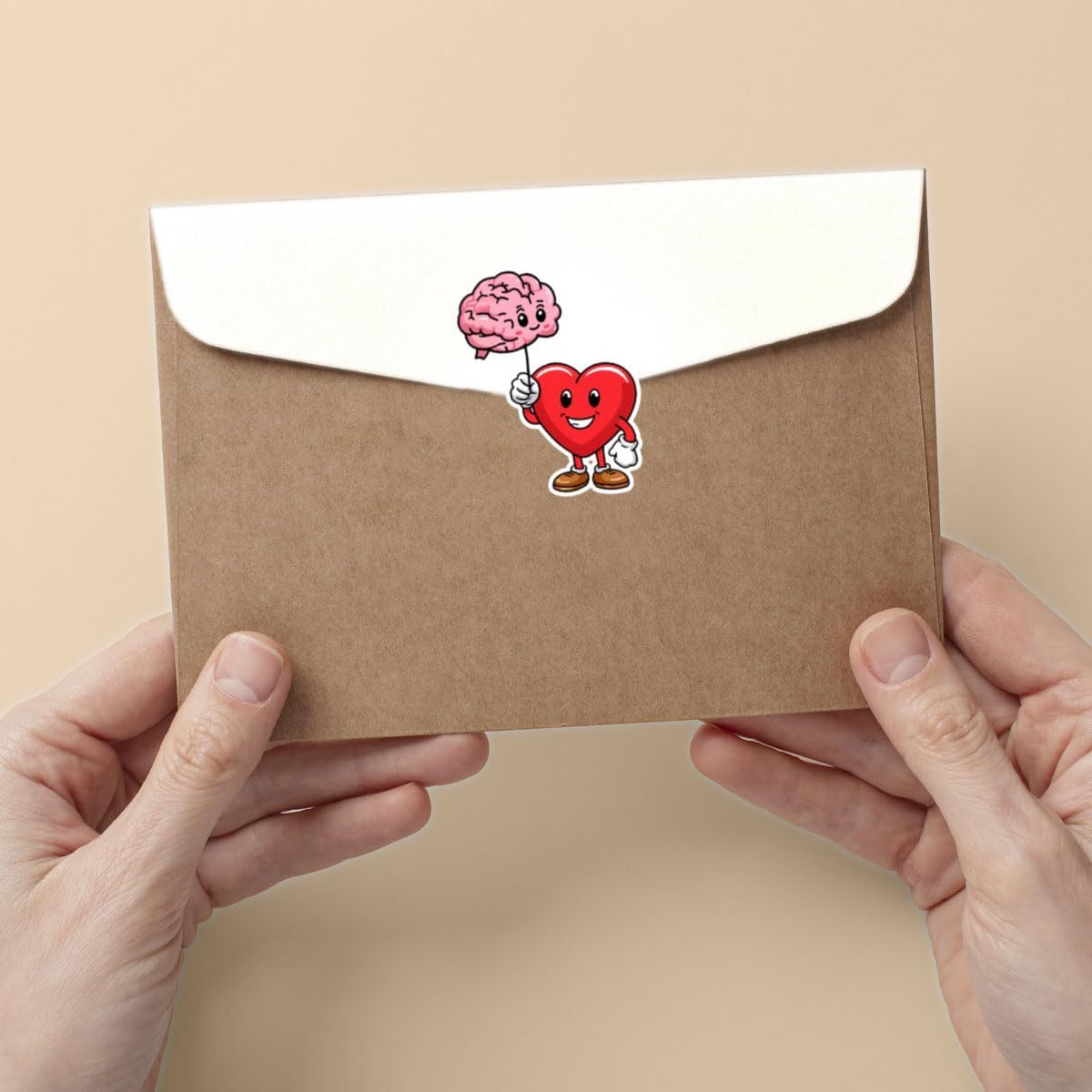 (3pcs) Heart and Brain Connected Sticker, Mental Health Sticker, Right Balance Between Head and Brain - Vinyl Stickers 3 Inches for Laptop Water Bottle Phone Car Window Helmet
