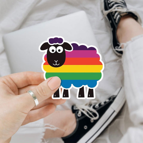 (3pcs) Rainbow Sheep of The Family LGBT Pride Sticker, Sheep Stickers, Funny Gay Stickers, Sarcastic Water Bottle Stickers- Vinyl Stickers 3'' for Laptop Phone Car Window Helmet