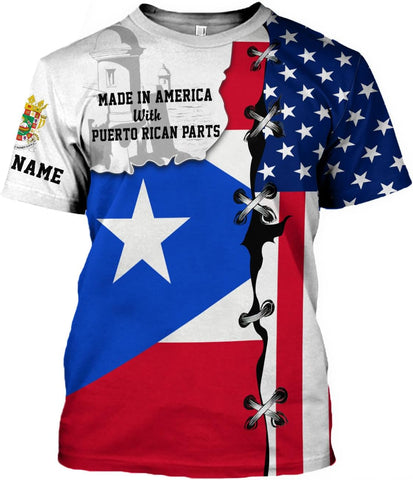 Suseaz Personalized Puerto Rico Shirts, Puerto Rican Pride Flag Tshirt Hoodie for Men and Women, Camisa Puerto Rico Shirt