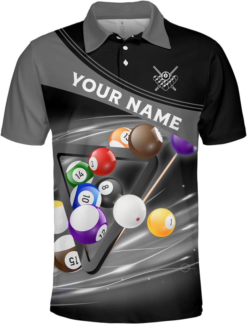 Pretyprints Personalized Billiard Polo Shirt Shirts Men Women Custom Name 3D Team Apparel Gift 8 Ball Pool S-5XL