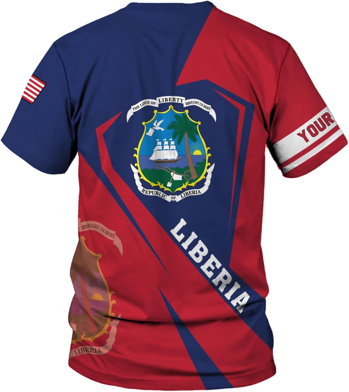 MoonArt Personalized Liberia Shirts Liberian Coat of Arms Flag Liberia 3D Shirts Liberia Liberian Pride Gift