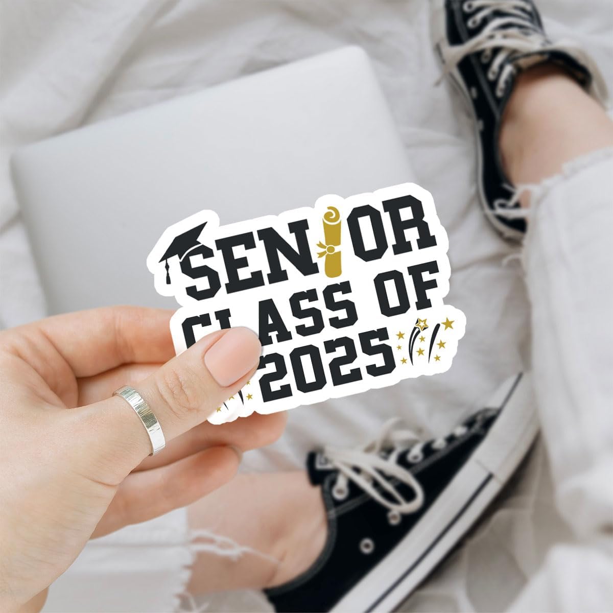 3 Pcs Class of 2025 Stickers, Class of 2025 Decorations, Graduation 2025, 2025 Senior- Stickers for Laptop Water Bottle Phone Car Window Helmet Vinyl Stickers 3 Inches (C2)