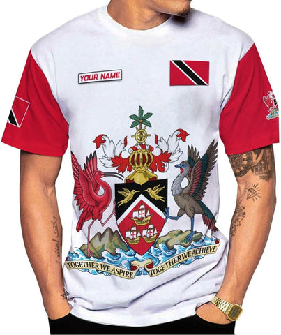 Artparel Personalized Trinidad and Tobago Shirt Trinidad and Tobago Coat of Arms Flag ShirtsTrinidad and Tobago Crest