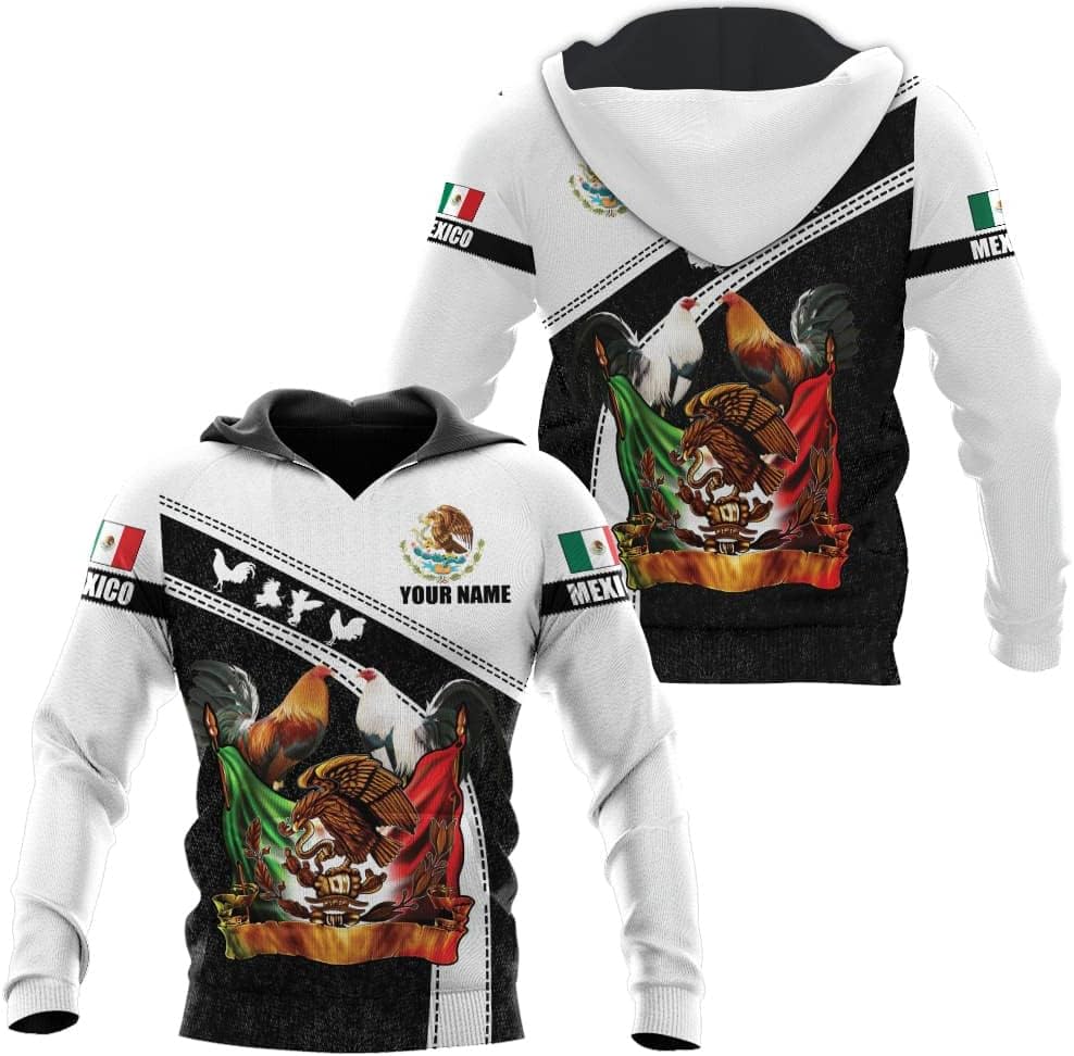 Mostefy Personalized Name Mexican Shirts for Men 3D, Rooster Mexico Shirts for Men, Mexico Shirt Eagle Flag Mexican Eagle (US, Alpha, Small, 5X-Large, Regular, Regular, Multi 11)