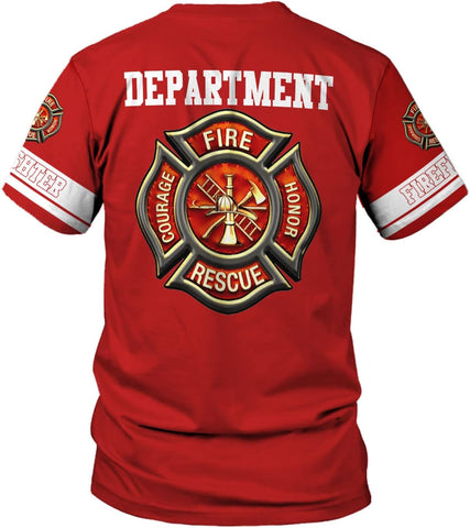 Vybonz Personalized Firefighter Shirt Custom Name Fire Man Firefighter Gift Tshirt 3D Shirts Unisex Tshirts 3D for Men Women