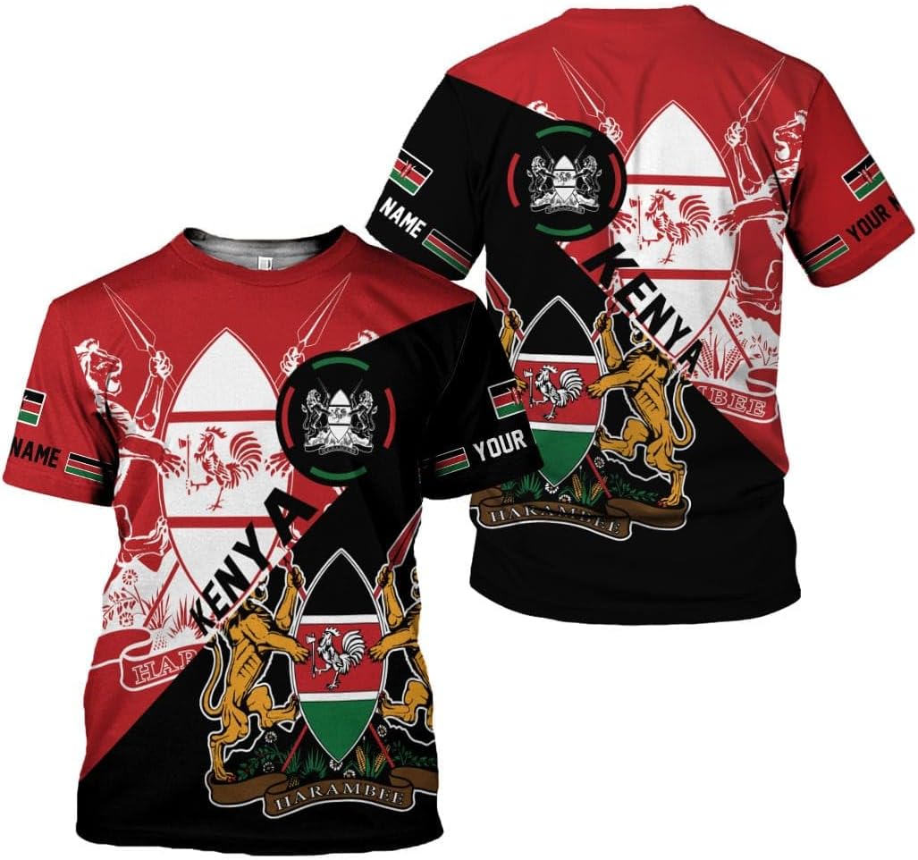 Personalized Kenya Flag 3D Shirts - Kenyan Pride Gift