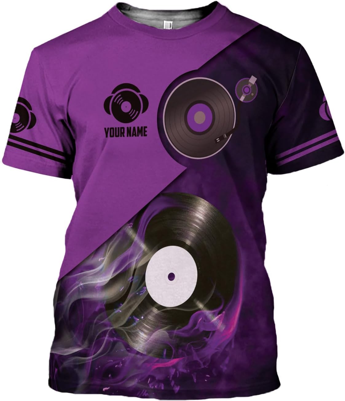 AOVL Personalized DJ Shirts 3D Custom DJ Shirts for Men Women DJ Gifts for Men EDM Music Festival Gifts for Men Music DJ Gift