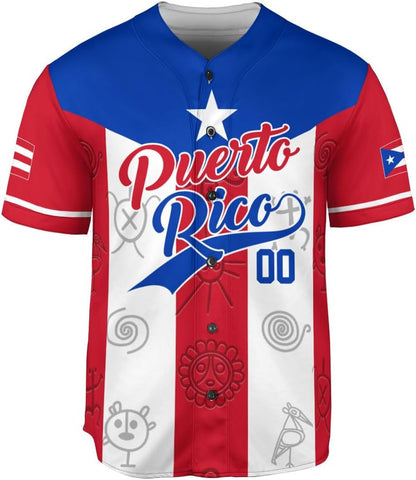 RoyalBro Personalized Puerto Rico Baseball Shirt - Custom Team Name, Puerto Rican Baseball Jersey for Men
