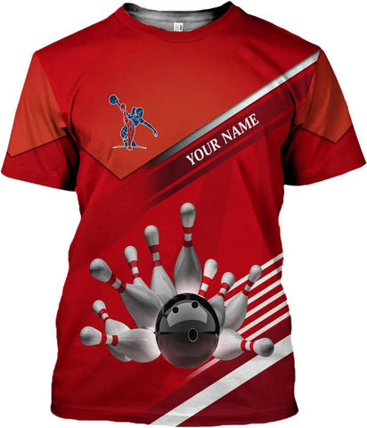 Personalized Bowling Shirts for Men and Women 3D, Bowling Shirts with Name, Custom Bowling Shirts Gift for Bowling Lover2