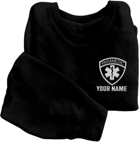 Leeprints Personalized EMT Embroidered Sweatshirt EMS Sweatshirt EMS Hoodie Paramedic Uniform Emergency Medical Technician