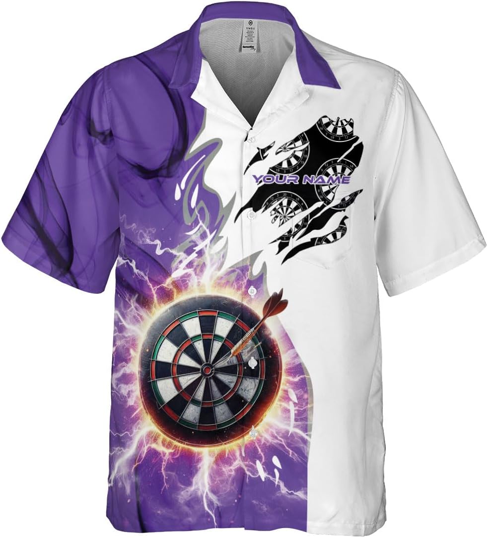 Personalized Name Darts 3D Hawaiian Shirt Unisex S-5XL Gift for Darts Player Dart Shirts for Men Custom Darts Shirts for Men