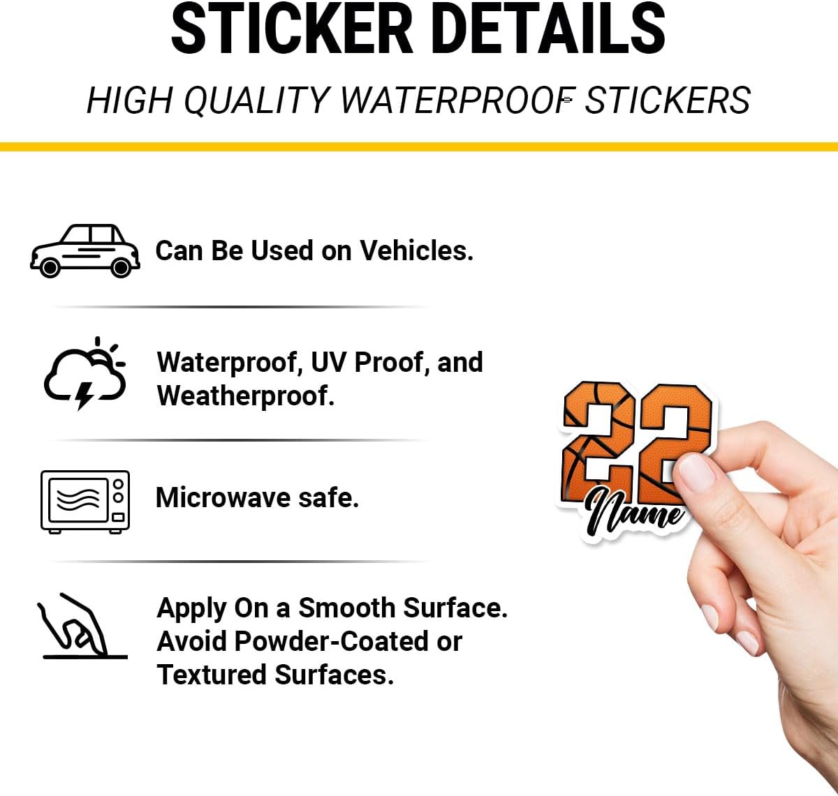 Personalized Basketball Sticker Custom Basketball Stickers for Boys Girl Sport Gift Basketballs Name Number Vinyl Stickers Player Team Decal for Laptop Water Bottles Toolbox Phone Car (Bkb4)