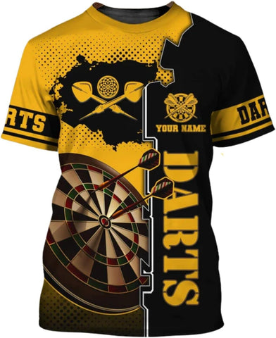 Personalized Name Dart shirts 3D, Custom Mens Dart Shirts, Dart Shirts for Teams, Funny Dart T-shirts for Men and Women