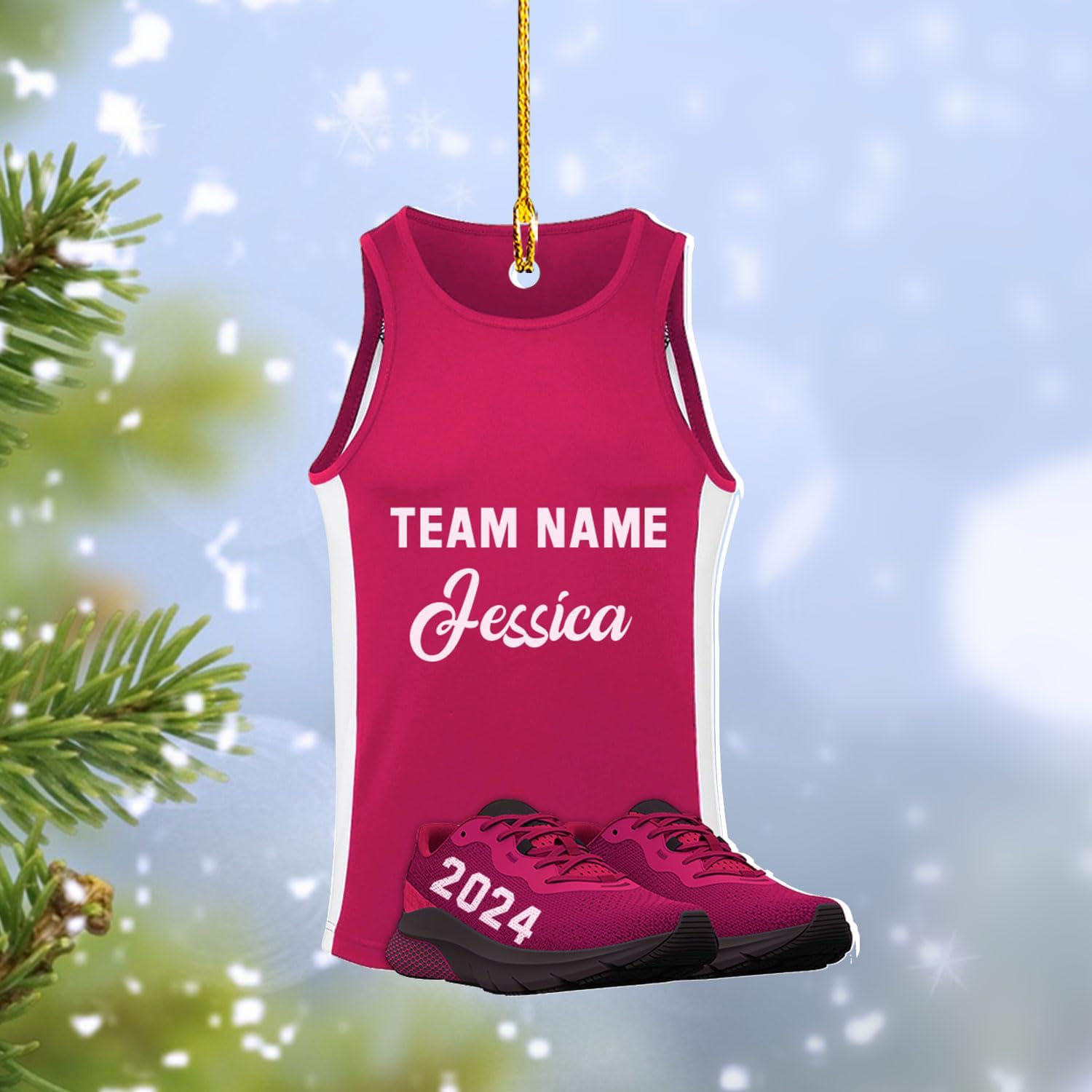 Personalized Running Ornament, Half Marathon Runner Ornament, Cross Country Christmas Ornament, Track and Field Christmas Ornaments for Runners Girl Shoes Ornament Gift for Athletes Running Man (RN10)