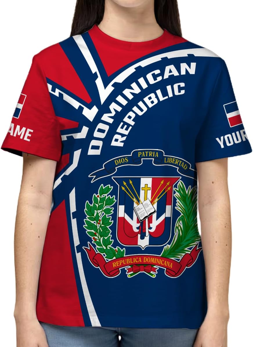 Custom Dominican Republic 3D Shirts for Men Dominicana Flag Shirts Dominican Flag Tshirt Dominican Independence Day