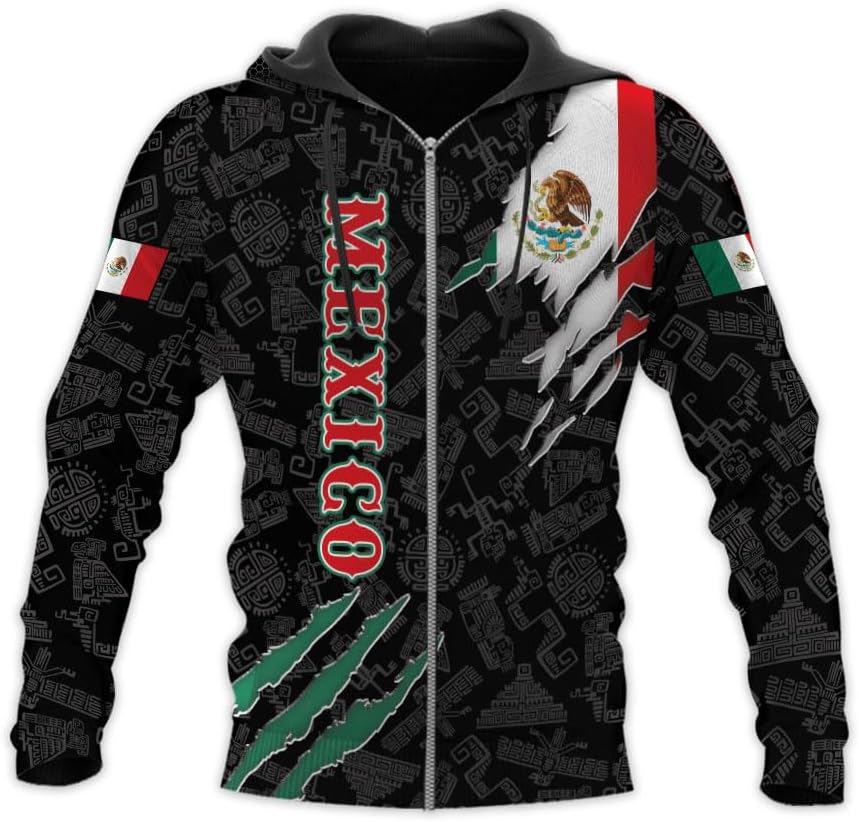 HomeDesign Custom Mexico Shirts Personalized Name Mexican 3D Flag Shirt for Men Women Aztec Unisex US Eagle Pride Camisas