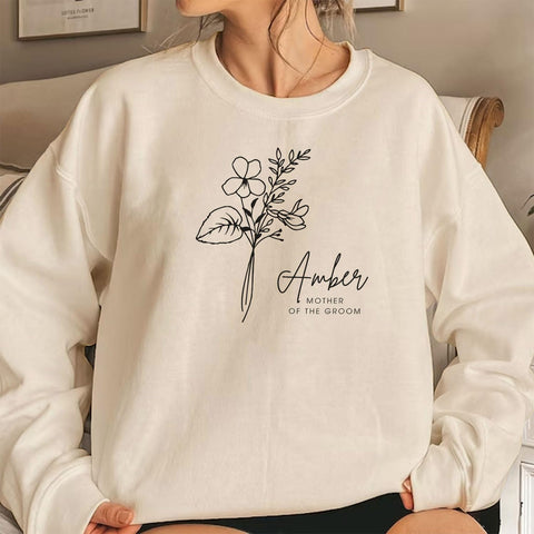 Personalized Mother of The Bride Shirt, Mother of The Groom Shirt, Mother of The Bride Sweatshirt for Women, Bride Mom