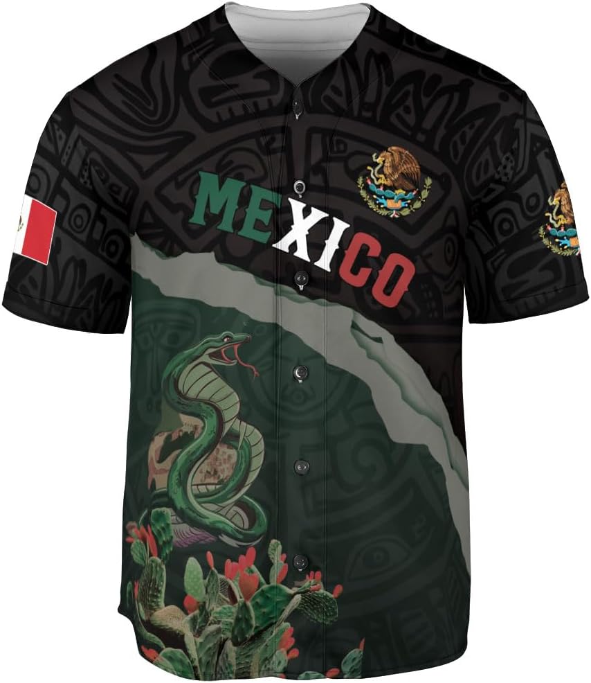 Mostprints Custom Mexico Baseball Jerseys Mexican Eagle & Flag Shirt for Teams, Mexico Shirts for Men & Women Size S-5XL