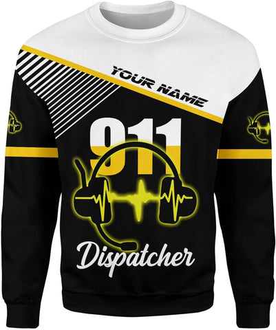 Personalized Name Dispatcher Thin Yellow Line US Flag Dispatcher T-Shirt, Custom Name Dispatcher T Shirts for Men and Women
