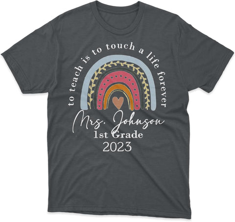 Personalized Teacher Shirts for Women Men, Teacher Tshirts Teach Shirts Teacher T-Shirts Rainbow Teacher T Shirt (TS67)