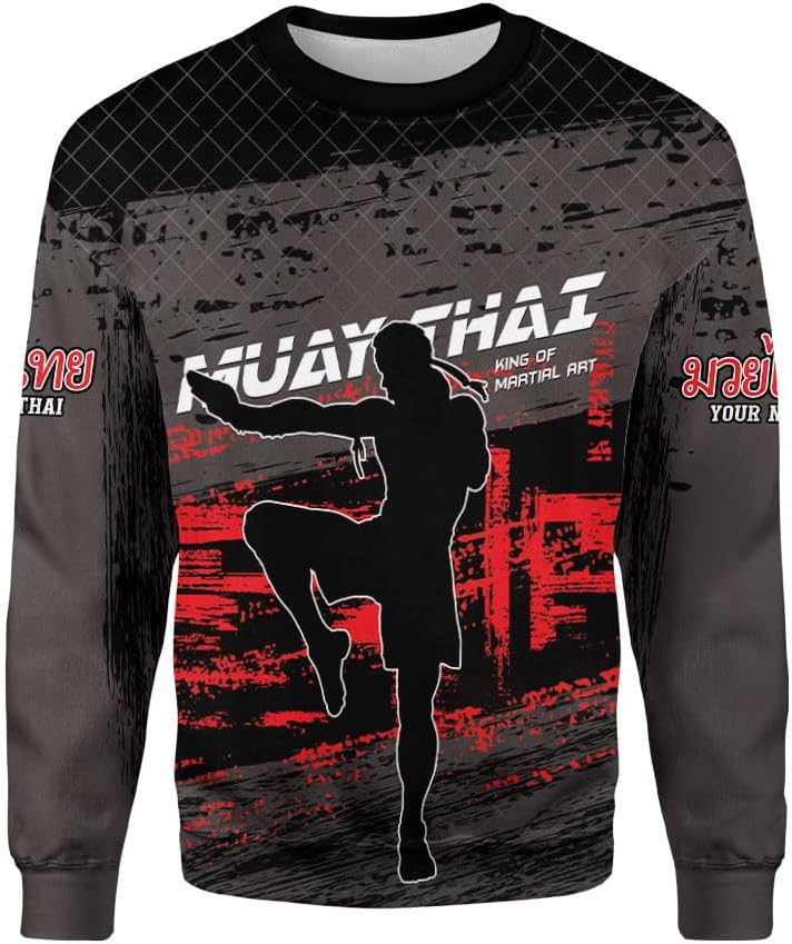 MAPrints Personalized Name Boxing Hoodies, Muay Thai Pride Sweatshirt