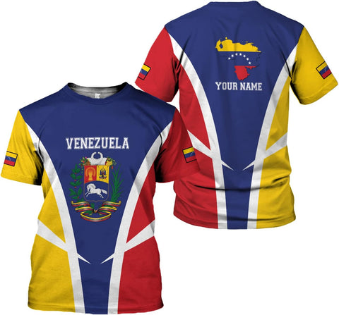 Personalized Name Venezuela Shirt, Flag Venezuelan Pride Roots T-Shirt, Sweatshirt, Zip Hoodies Gift for Men and Women