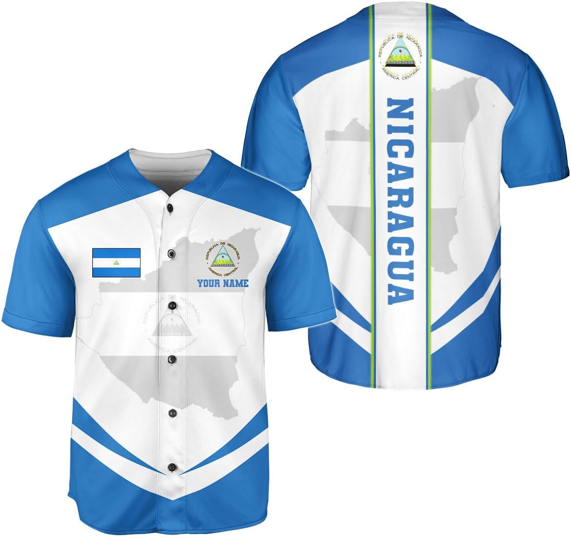 Podagree Personalized Nicaragua Baseball Jersey Shirt Name Nicaraguan Baseball Jersey for Men & Women Nicaraguan Camisas