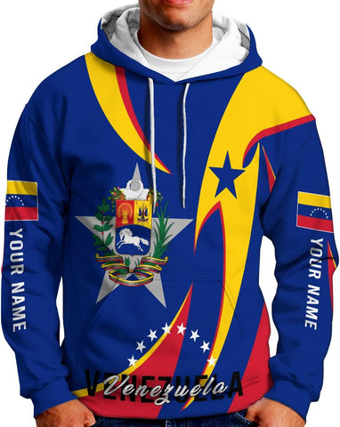 Custom Men's Venezuela Flag & Coat of Arms Hoodie