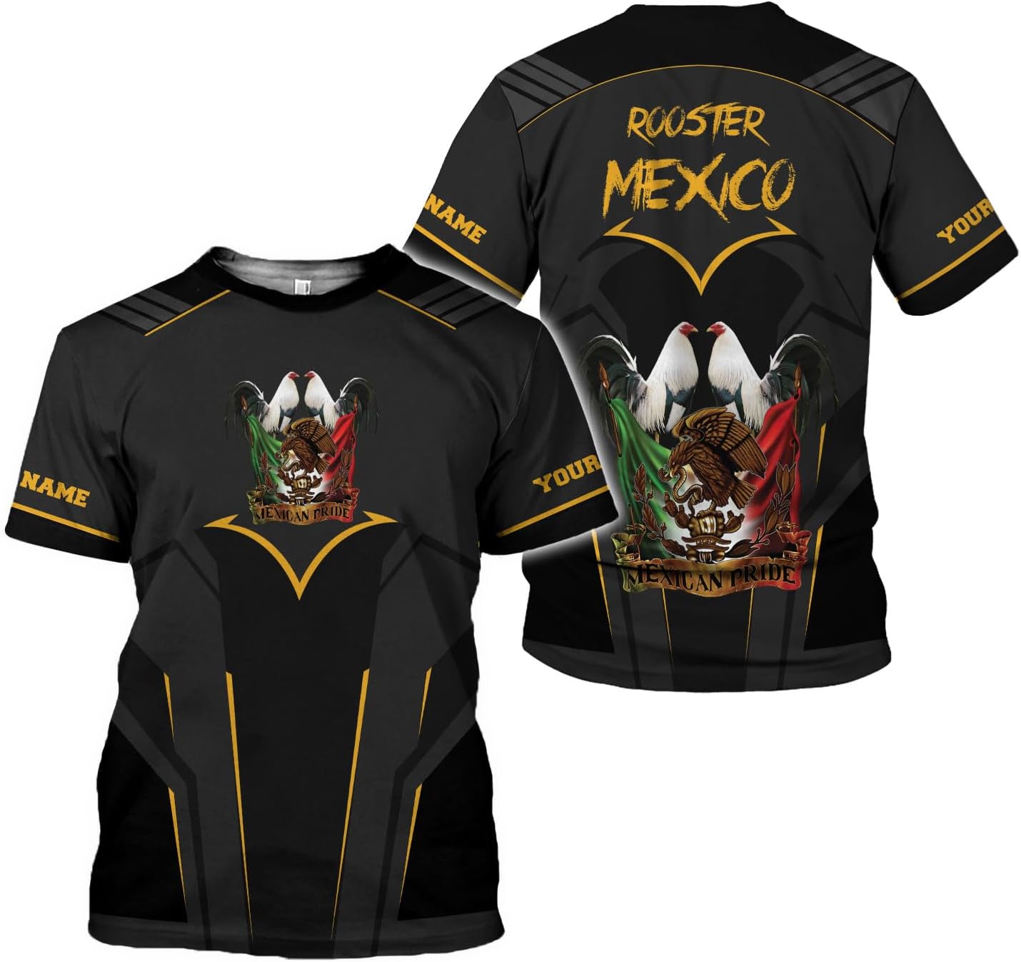 Personalized Mexican Shirts for Men 3D Customized Mexico Shirts for Men Mexico Shirts for Women Mexico Flag Shirt (HD182)