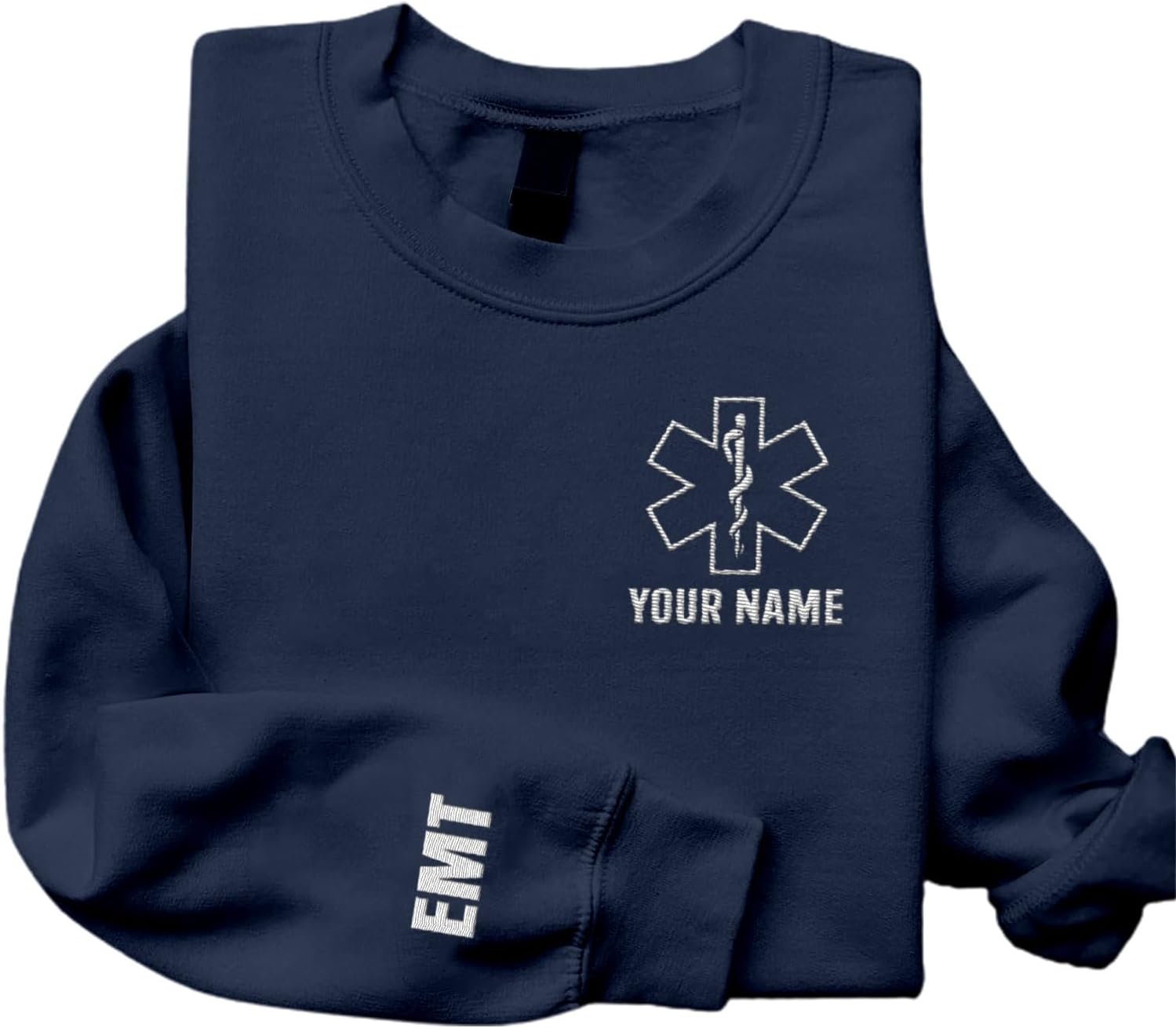Leeprints Personalized EMT Embroidered Sweatshirt EMS Sweatshirt EMS Hoodie Paramedic Uniform Emergency Medical Technician