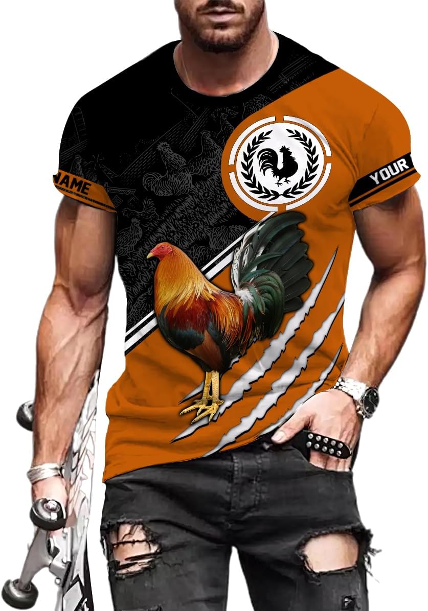 Mostprints Personalized Name Rooster Shirt 3D, Rooster Shirts for Men, Chicken tshirts shirts for women, Funny Chicken shirts