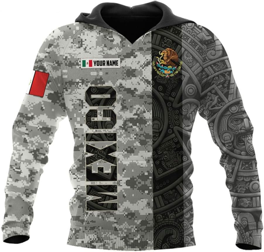 Personalized Name Mexican Hoodie 3D, Customized Mexican Hoodies for Men, Unisex Mexico Hoodie 3D, Mexico Hoodies for Men, Mexico Flag Gift for Women, T Shirt, Zip Up Hoodie, Sweatshirt HD20