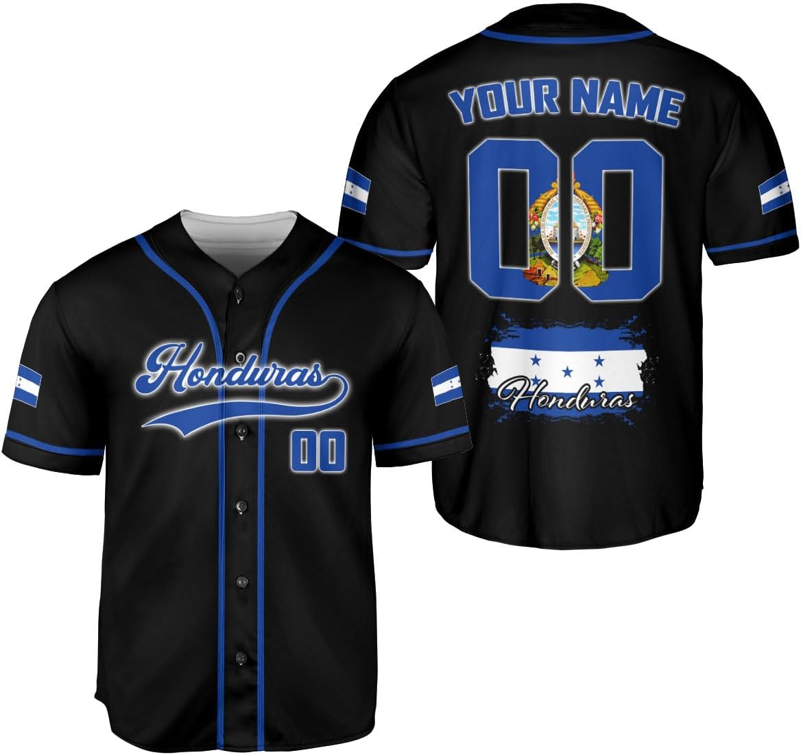 AOVL Personalized Honduras Baseball Jersey Shirt, Honduras Jersey for Men and Women, Jersey Honduras, Camisa Honduras Hombre