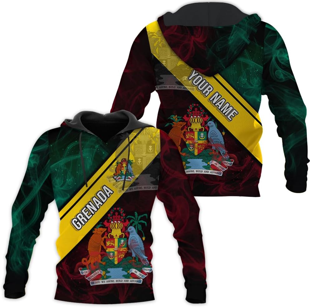 Personalized Name Grenada Shirts for Men, Grenada Shirts for Women, Proud Grenadan Shirts, Grenadian Flag Pride Shirt