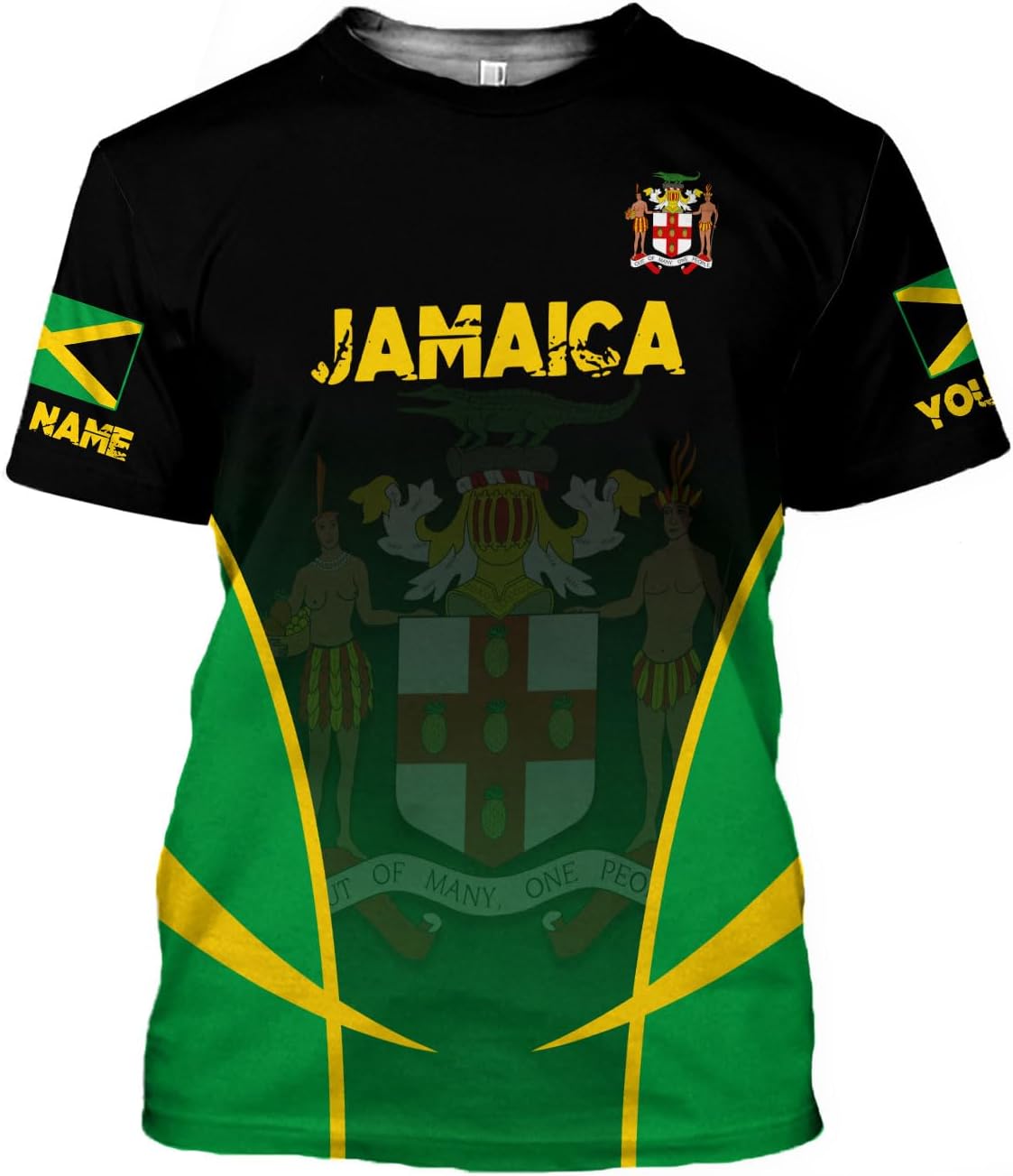MoonArt Personalized Jamaica Shirt Custom Jamaica Flag Lion Hoodie for Men and Women, Jamaican Pride T-Shirt, Jamaicana