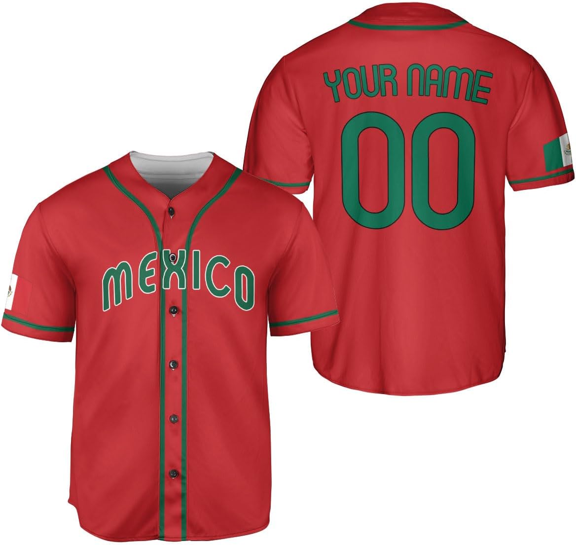 Mostprints Custom Mexico Baseball Jerseys Mexican Eagle & Flag Shirt for Teams, Mexico Shirts for Men & Women Size S-5XL