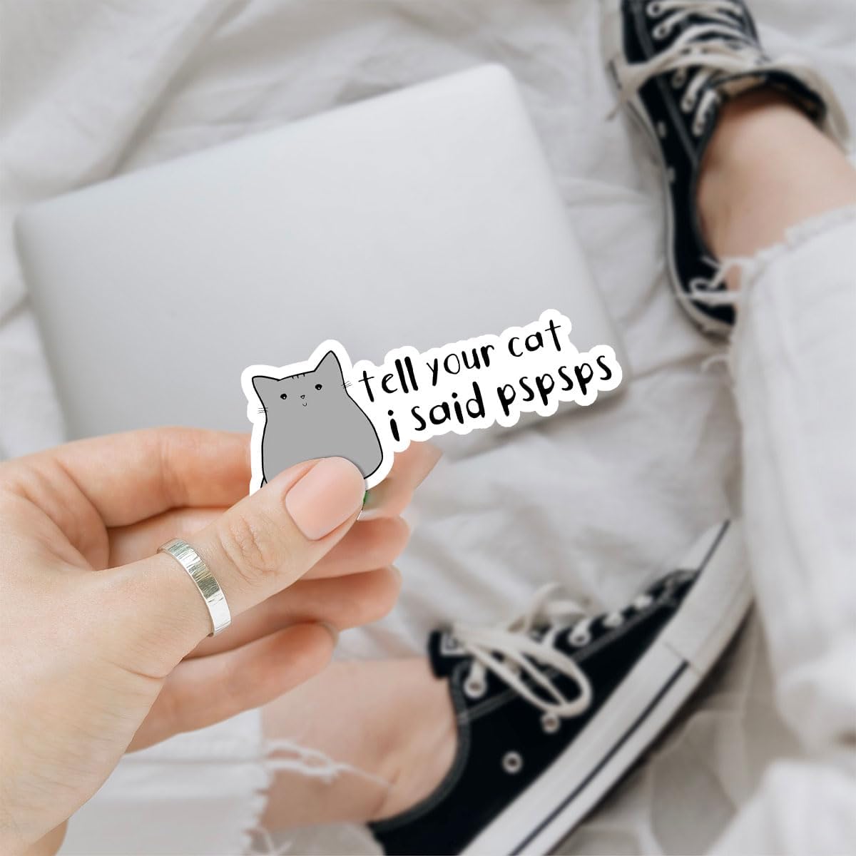 3 Pcs Tell Your cat i Said pspsps Sticker Funny cat Sticker for car Tell Your cat i Said pspsps car Decal Tell Your cat i Said pspsps car Sticker cat Bumper Stickers Laptop Bottle Phone Helmet 3"