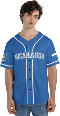 Personalized Nicaragua Baseball Jersey, Custom Nicaragua Baseball Jersey for Men & Women, Nicaraguan Camisas Shirt